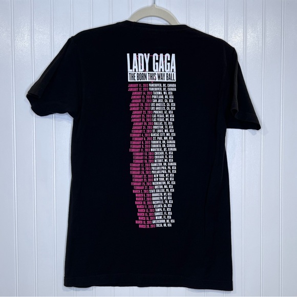 The Born This Way Ball Concert Tshirt 2013 Lady Gaga Black Small Tee - Picture 2 of 5